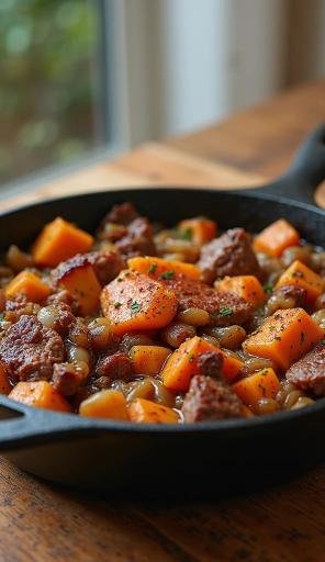 Beef & Sweet Potato Skillet
