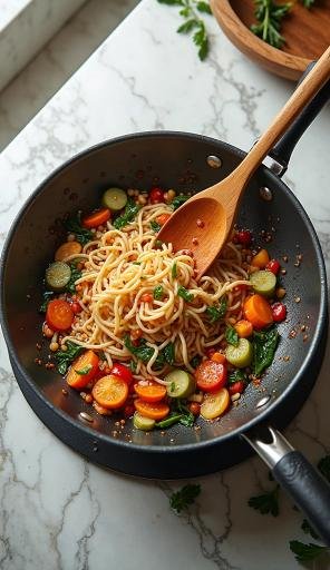 Veggie Stir‑Fry & Rice Noodles