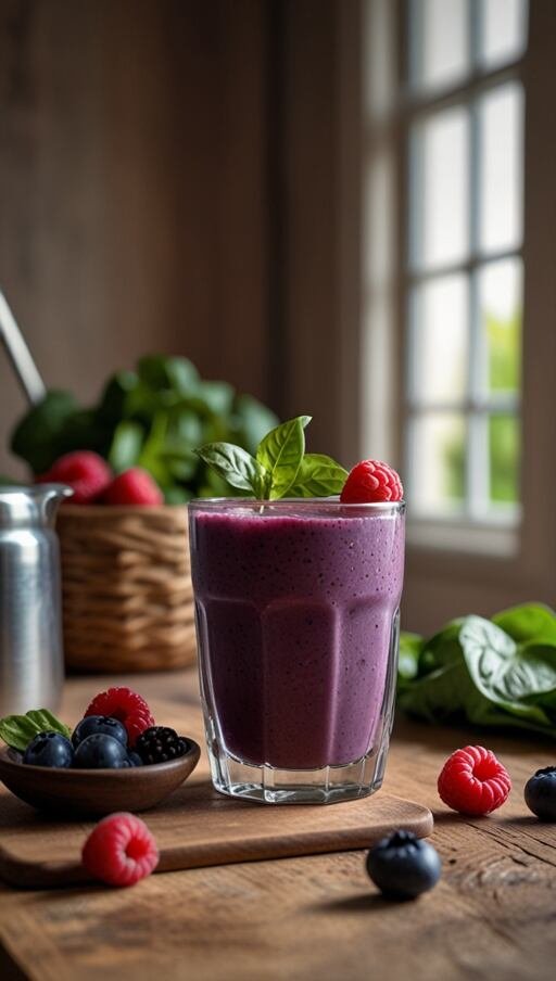 Protein Smoothie with Spinach & Berries