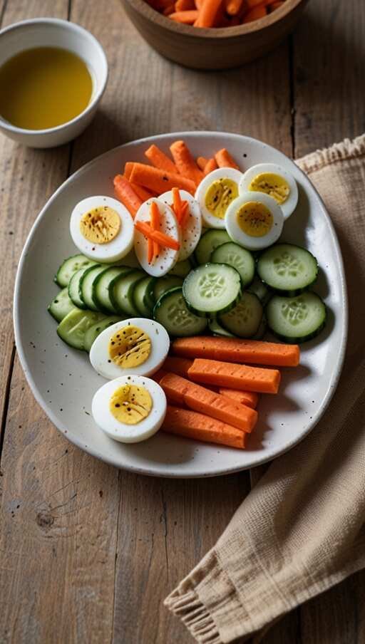 Hard-Boiled Eggs with Veggie Sticks