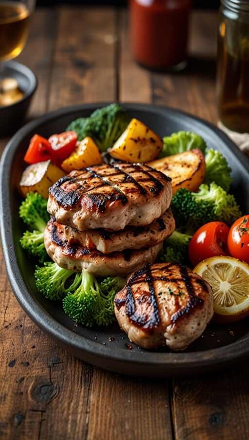 Grilled Turkey Burgers with Veggies