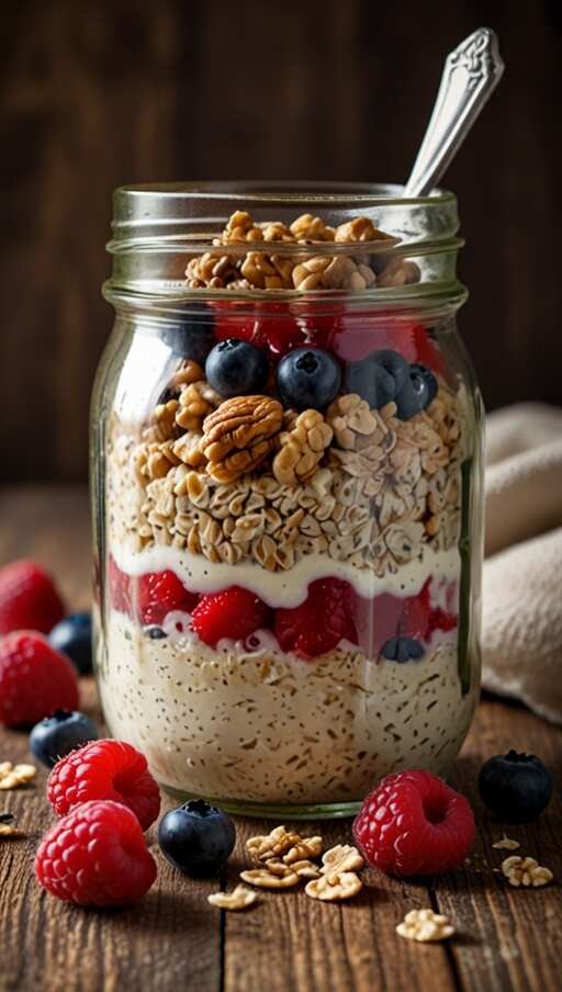 Overnight Oats with Berries & Walnuts