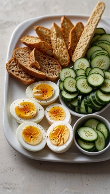 Hard-Boiled Eggs & Veggie Sticks