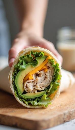 Turkey & Cheese Wrap with Avocado