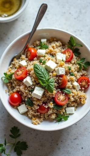 Quinoa Salad with Feta, Nuts & Olive Oil