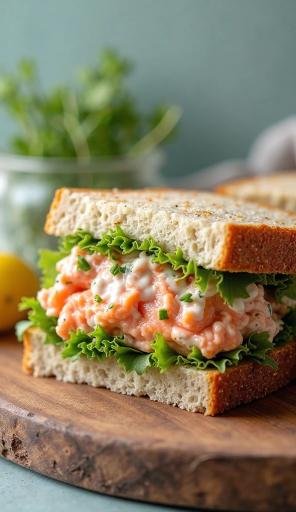 Salmon Salad Sandwich with Mayo