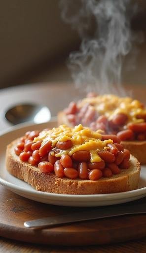 Baked Beans on Toast with Cheese