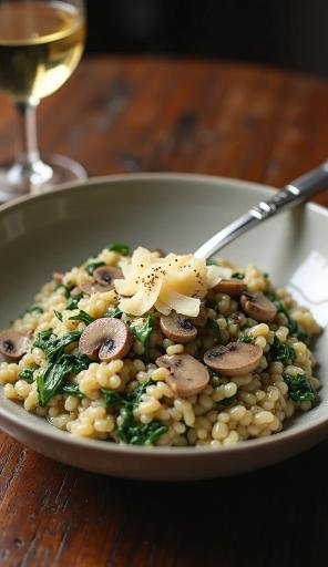 Creamy Mushroom & Spinach Risotto