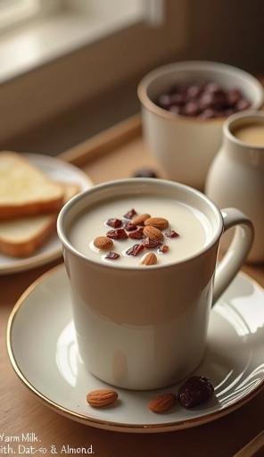 Milk, Dates & Almonds Bedtime Drink with Toast