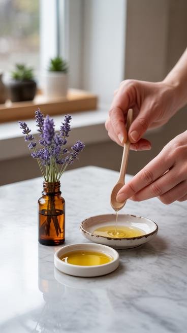 Essential-oil belly rub (diluted)